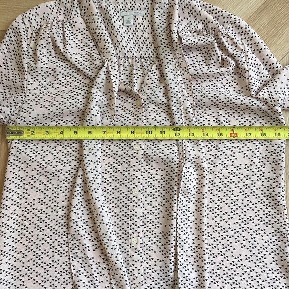 NEW! Halogen bow button down top pink black - Picture 6 of 8